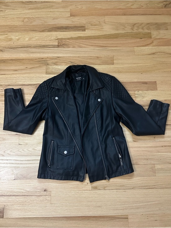Jackets & Blazers - Faux Leather Moto Jacket - Black